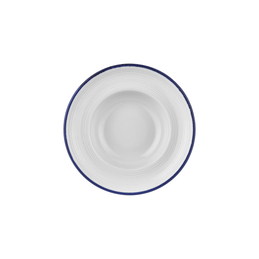 Helix Navy Blue dia.10.75" h:2.5" 17 oz. Round Blue Vitrified Deep Plate
