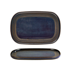 Helix Glory 13.5" x 9" x h:0.75" Oval Blue Vitrified Platter