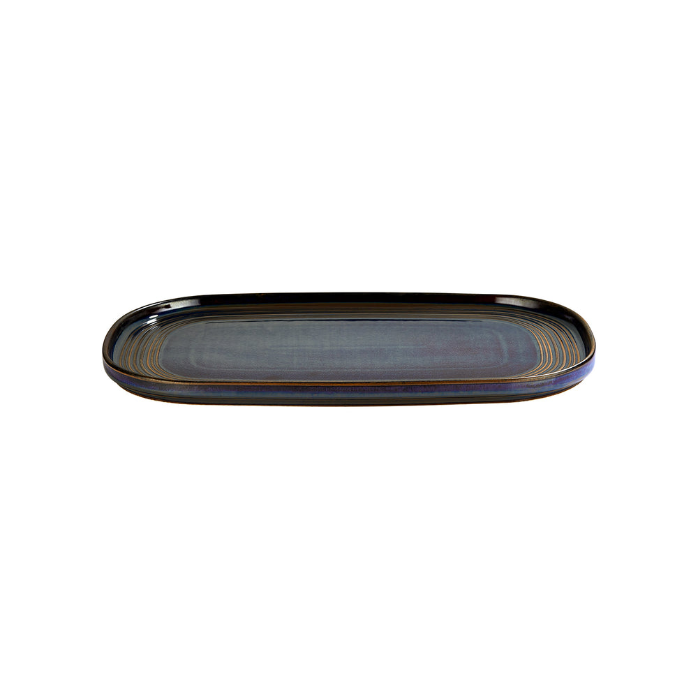 Helix Glory 13.5" x 9" x h:0.75" Oval Blue Vitrified Platter