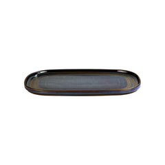 Helix Glory 13.5" x 9" x h:0.75" Oval Blue Vitrified Platter