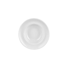 Helix White dia.9.75" h:2.25" 14 oz. Round Warm White Vitrified Deep Plate