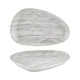 Island Ombra 15.75" x 9.75" x h:0" Organic Gray Vitrified Platter
