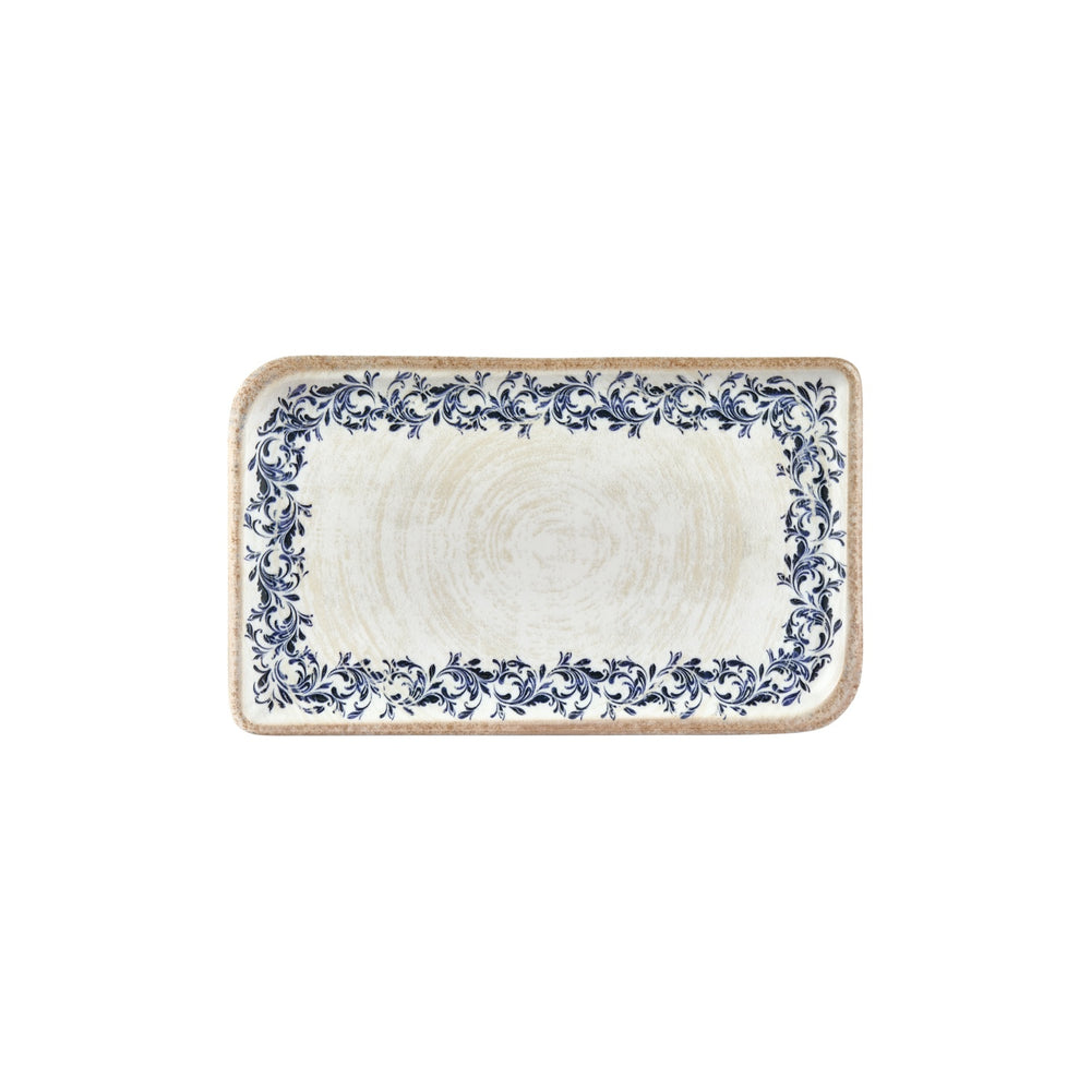 Kario 11.75" x 7" x h:0" Rectangular Blue Vitrified Platter