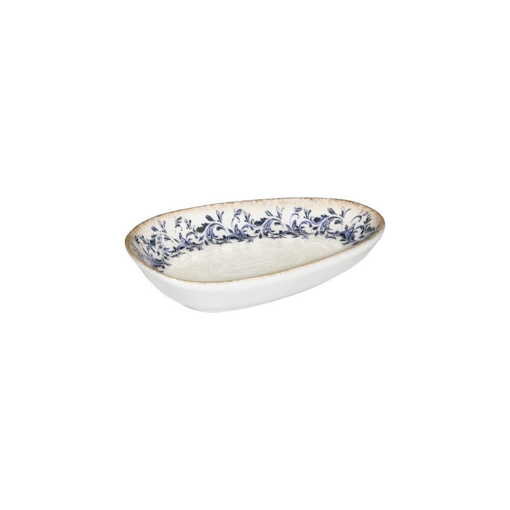 Kario 6.25" x 4" x h:0" Organic Blue Vitrified Platter