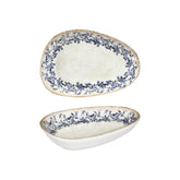 Kario 7.5" x 4.75" x h:0" Organic Blue Vitrified Platter