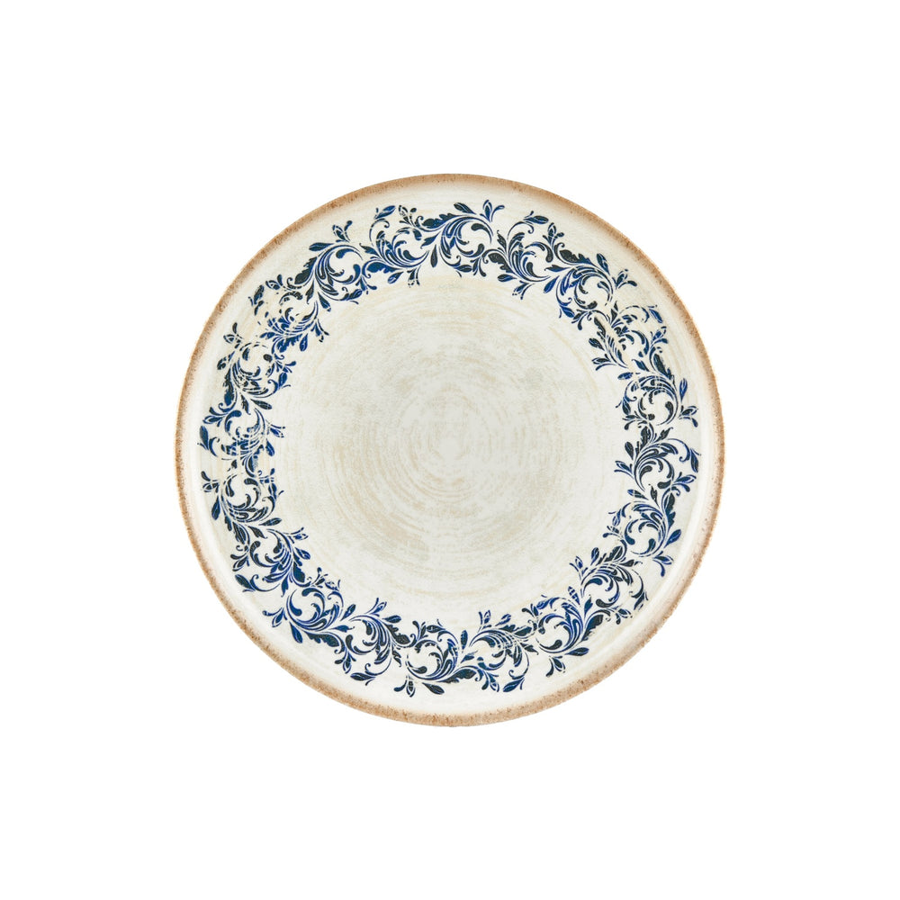 Kario dia.12.5" x 12.5" Round Blue Vitrified Pizza Plate