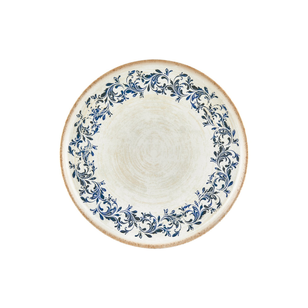 Kario dia.12.5" x 12.5" Round Blue Vitrified Pizza Plate