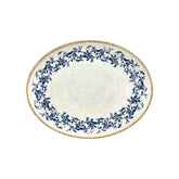 Kario 14.25" x 11" x h:0.5" Oval Blue Vitrified Platter