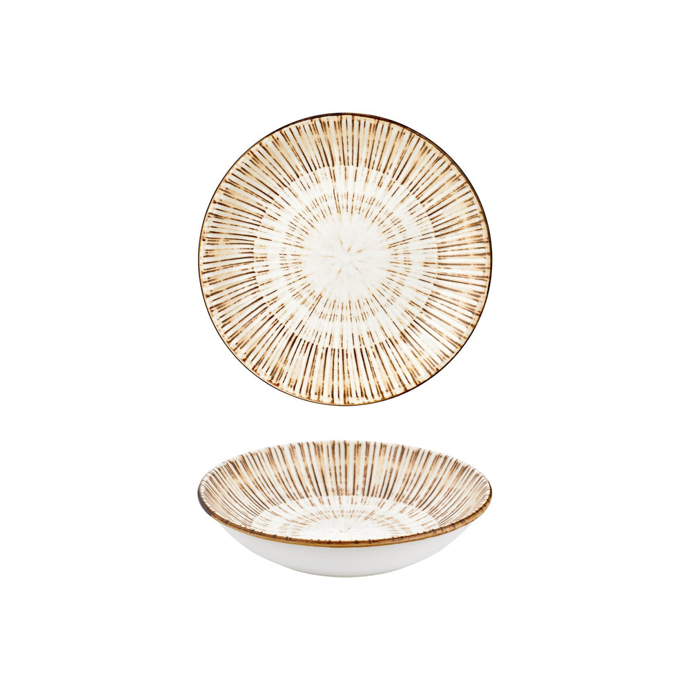 Legna dia.9" h:1.75" 34 oz. Round Red Vitrified Deep Plate