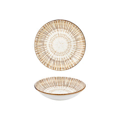 Legna dia.9" h:1.75" 34 oz. Round Red Vitrified Deep Plate