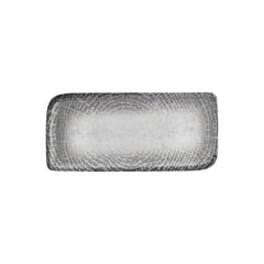 Luna 13.75" x 8.25" x h:0" Rectangular Gray Vitrified Platter