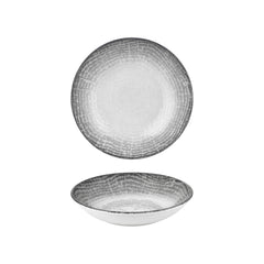 Luna dia.9.75" h:2" 44 oz. Round Gray Vitrified Deep Plate