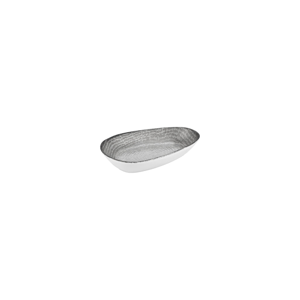 Luna 6.25" x 4" x h:1.25" Organic Gray Vitrified Platter