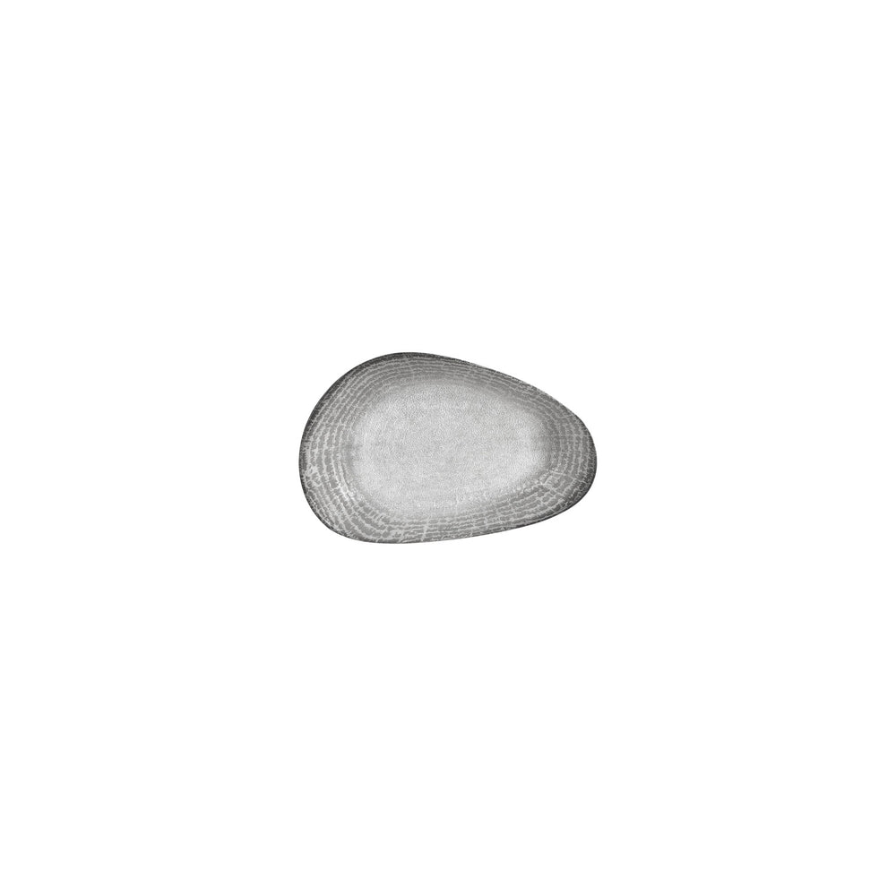 Luna 6.25" x 4" x h:1.25" Organic Gray Vitrified Platter