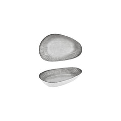 Luna 7.5" x 4.75" x h:1.5" Organic Gray Vitrified Platter