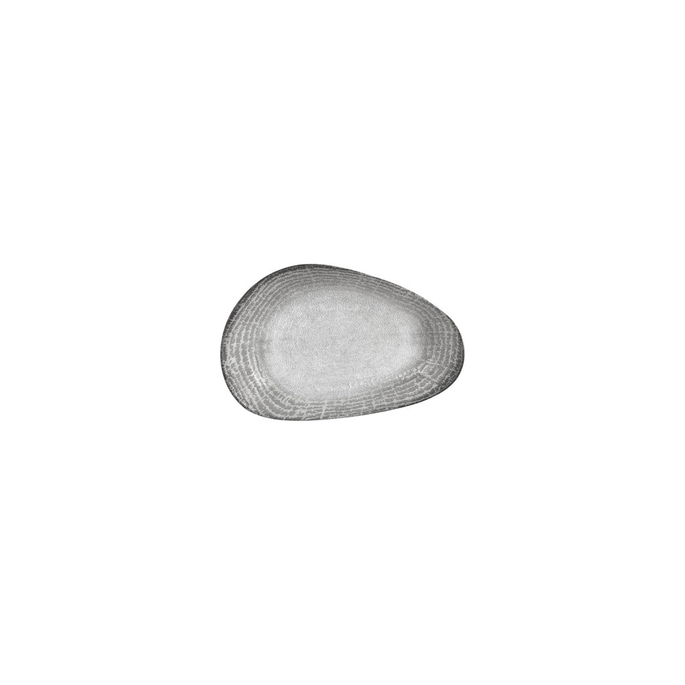 Luna 7.5" x 4.75" x h:1.5" Organic Gray Vitrified Platter