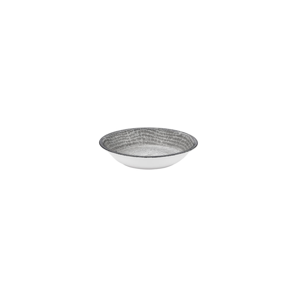 Luna dia.4.25" h:1" 3 oz. Round Gray Vitrified Deep Plate