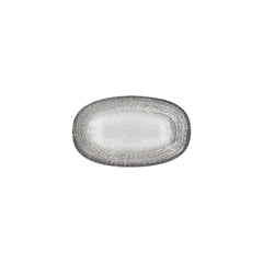Luna 9.5" x 5.75" x h:1" Oval Gray Vitrified Platter
