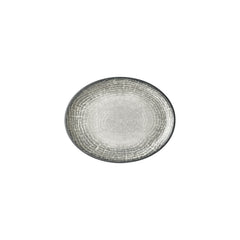 Luna 9.75" x 7.5" x h:1" Oval Gray Vitrified Platter