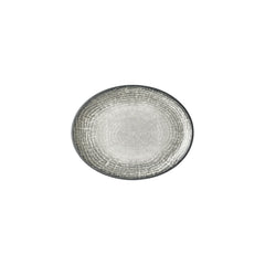 Luna 9.75" x 7.5" x h:1" Oval Gray Vitrified Platter