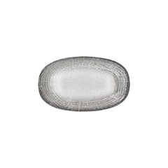 Luna 11.5" x 7" x h:1.25" Oval Gray Vitrified Platter