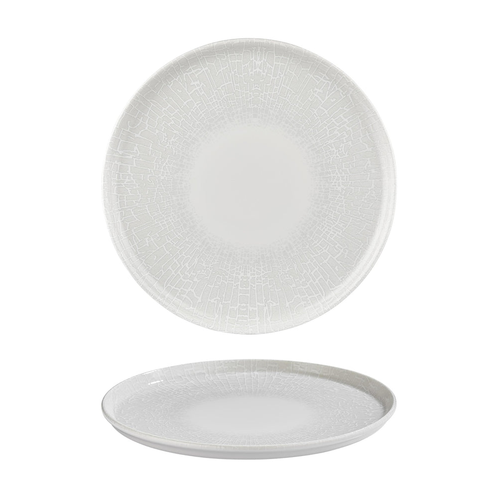 Illusion dia.12.5" x 12.5" Round Blue Vitrified Pizza Plate
