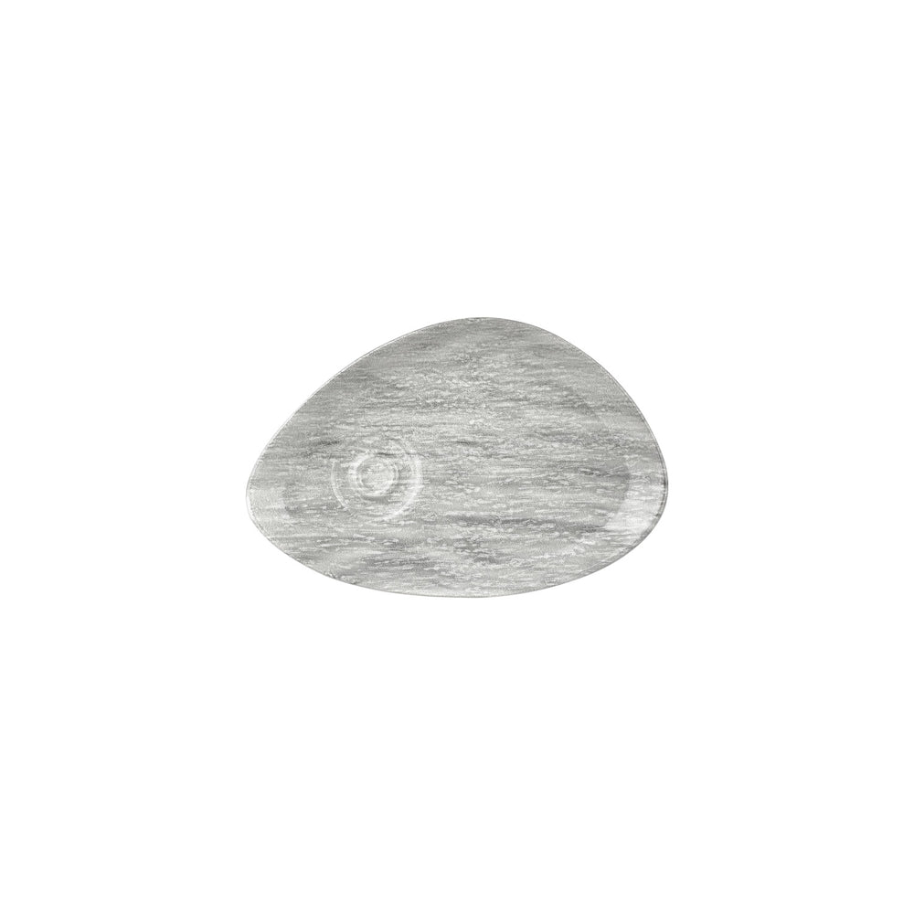 Island Ombra 9.75" x 6.75" x h:0" Organic Gray Vitrified Saucer