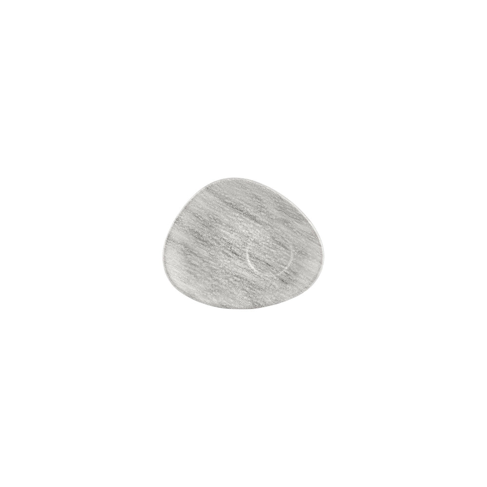 Island Ombra 5.5" x 4.25" x h:0" Organic Gray Vitrified Saucer
