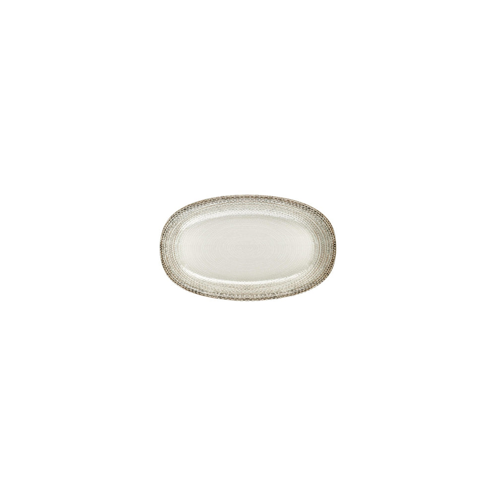 Misis 7.5" x 4.25" x h:1" Oval Brown Vitrified Platter