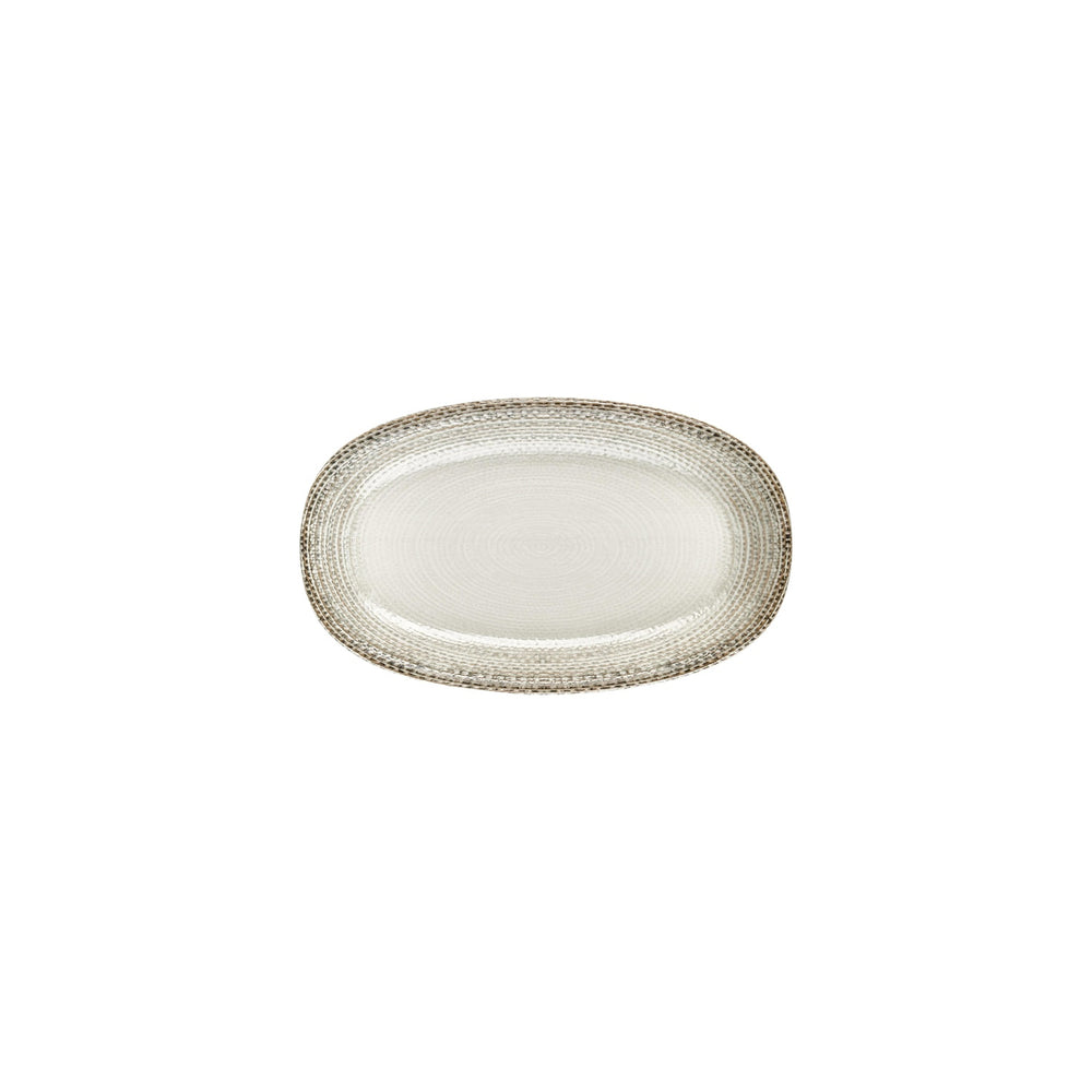Misis 9.5" x 5.75" x h:1" Oval Brown Vitrified Platter