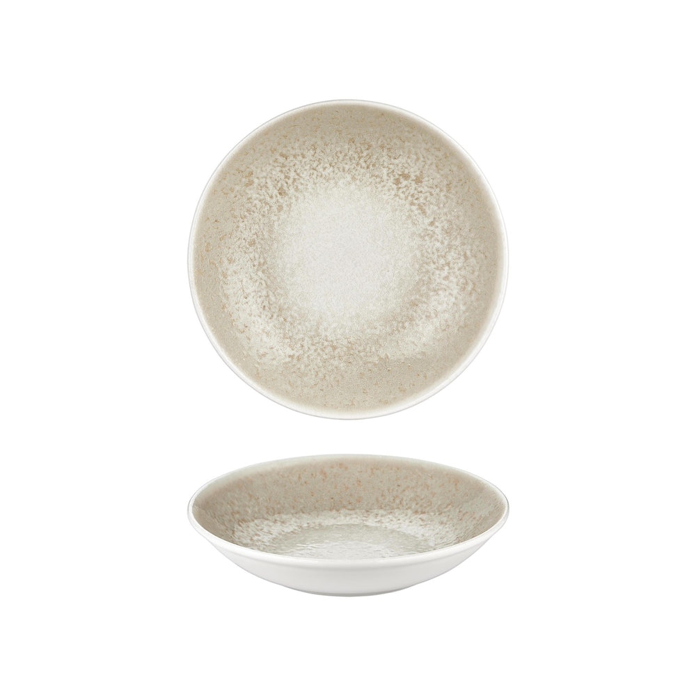 Natura dia.9.75" h:2" 44 oz. Round Brown Vitrified Deep Plate