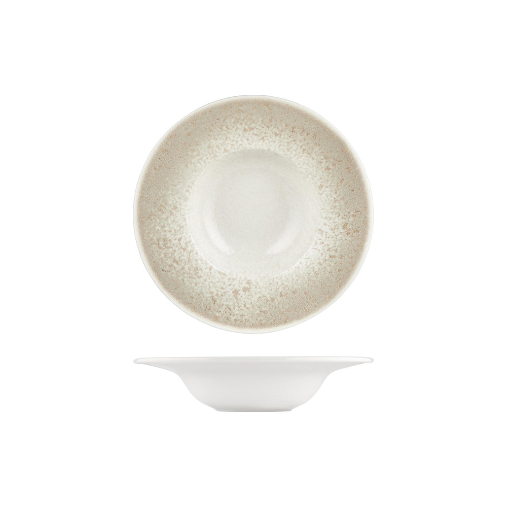 Natura dia.9.75" h:2" 14 oz. Round Brown Vitrified Deep Plate
