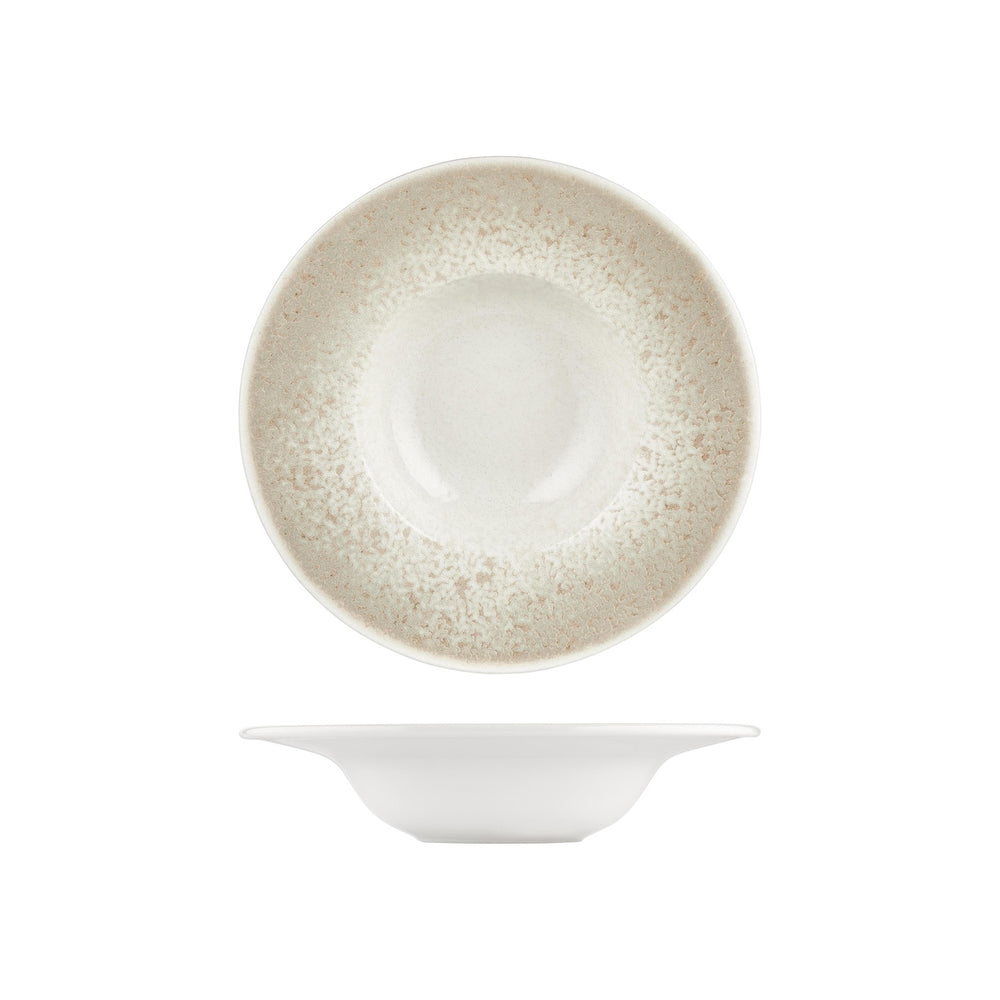 Natura dia.11" h:2.25" 16 oz. Round Brown Vitrified Deep Plate