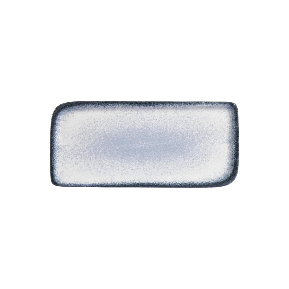 Occhio 13.75" x 6.25" x h:0" Rectangular Blue Vitrified Platter