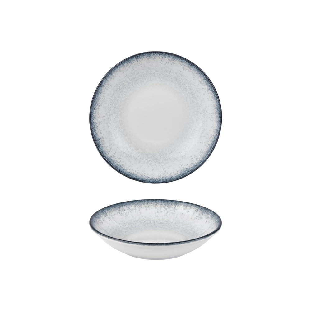 Occhio dia.9" h:1.75" 34 oz. Round Blue Vitrified Deep Plate