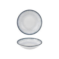 Occhio dia.9" h:1.75" 34 oz. Round Blue Vitrified Deep Plate