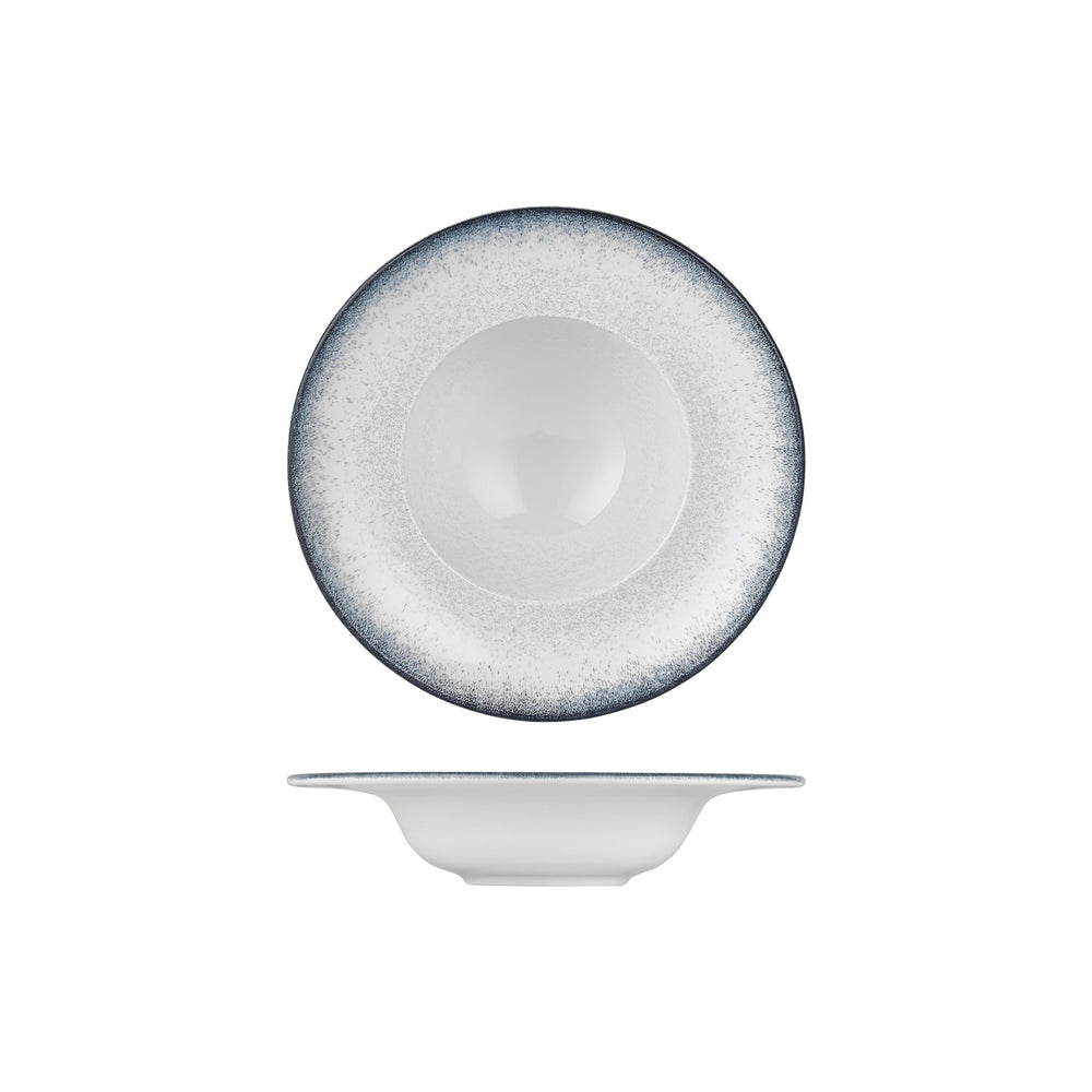 Occhio dia.9.75" h:2" 14 oz. Round Blue Vitrified Deep Plate