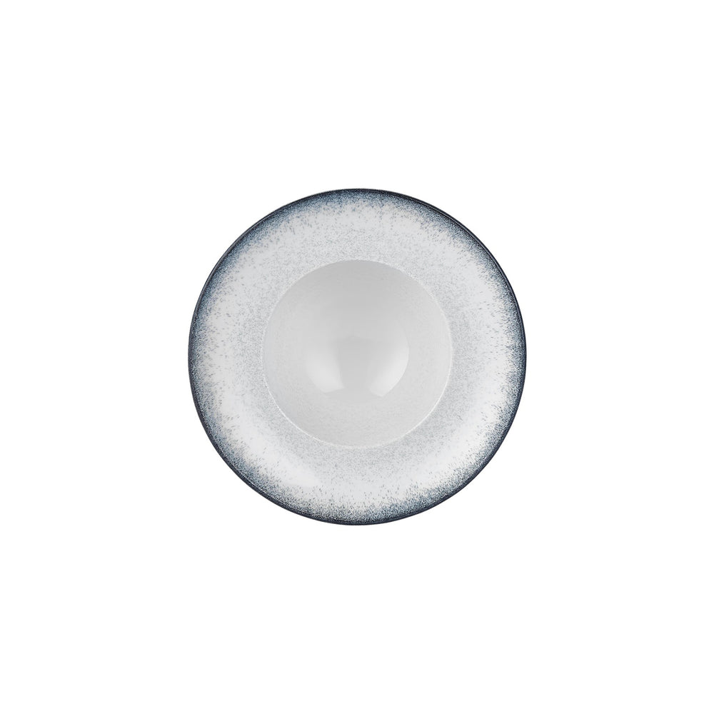 Occhio dia.9.75" h:2" 14 oz. Round Blue Vitrified Deep Plate