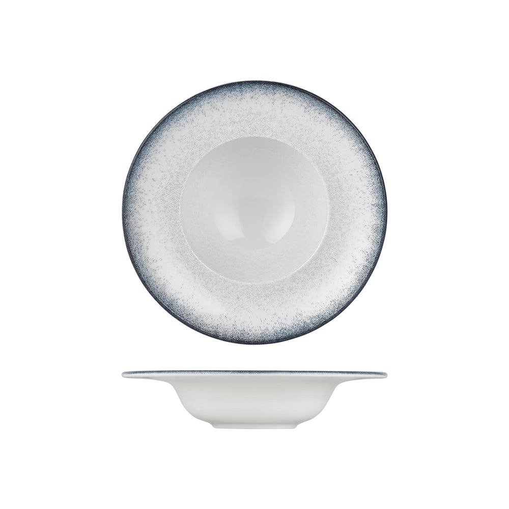 Occhio dia.11" h:2.25" 16 oz. Round Blue Vitrified Deep Plate