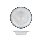 Occhio dia.11" h:2.25" 16 oz. Round Blue Vitrified Deep Plate