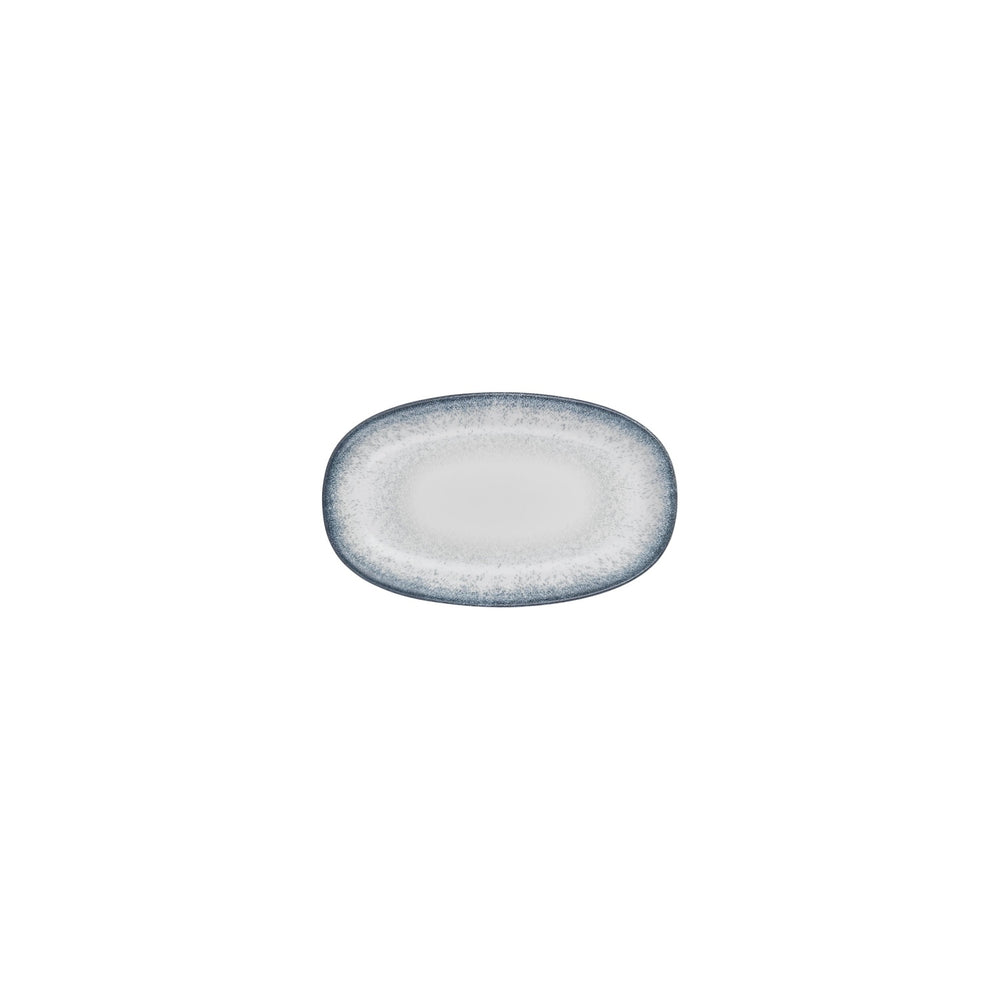 Occhio 7.5" x 4.25" x h:1" Oval Blue Vitrified Platter