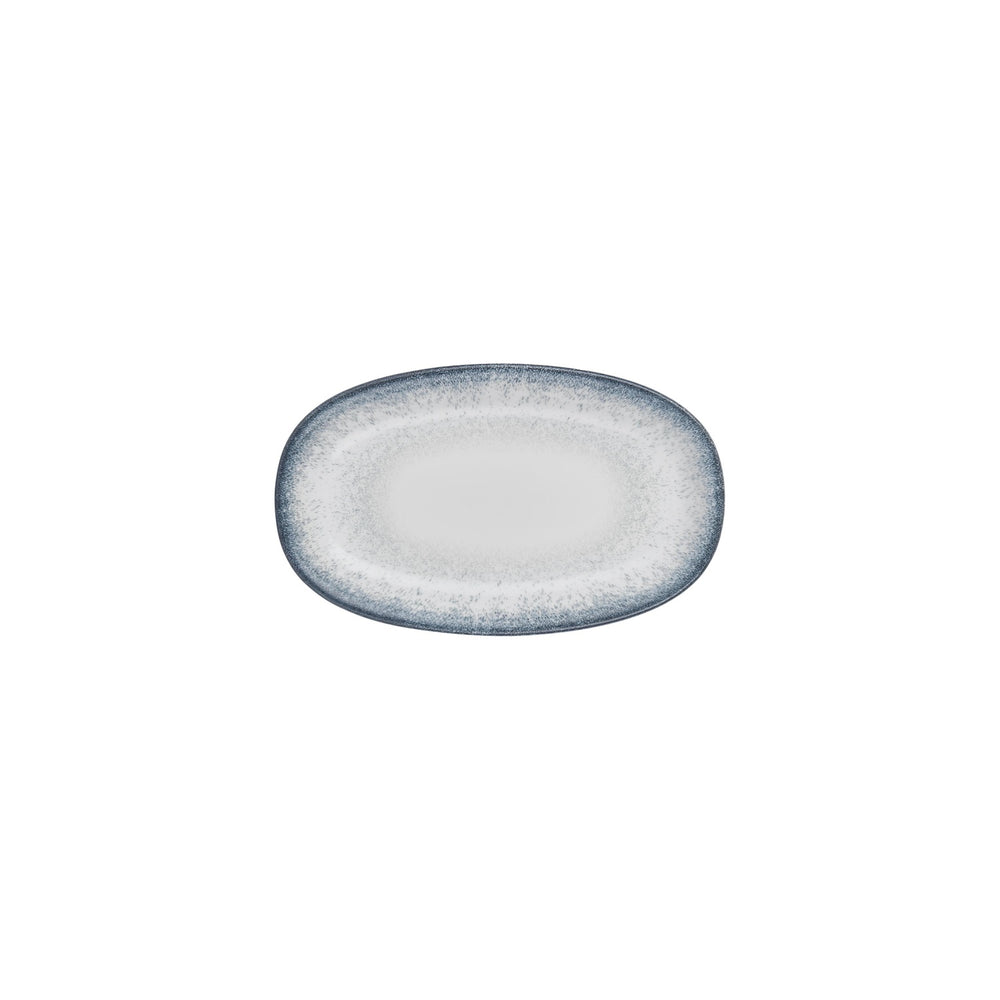 Occhio 9.5" x 5.75" x h:1" Oval Blue Vitrified Platter