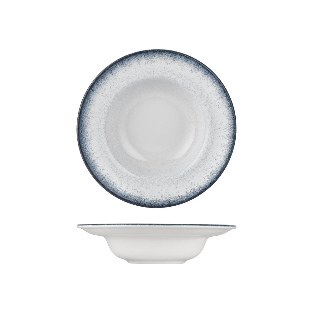 Occhio dia.10.75" h:2.5" 17 oz. Round Blue Vitrified Deep Plate