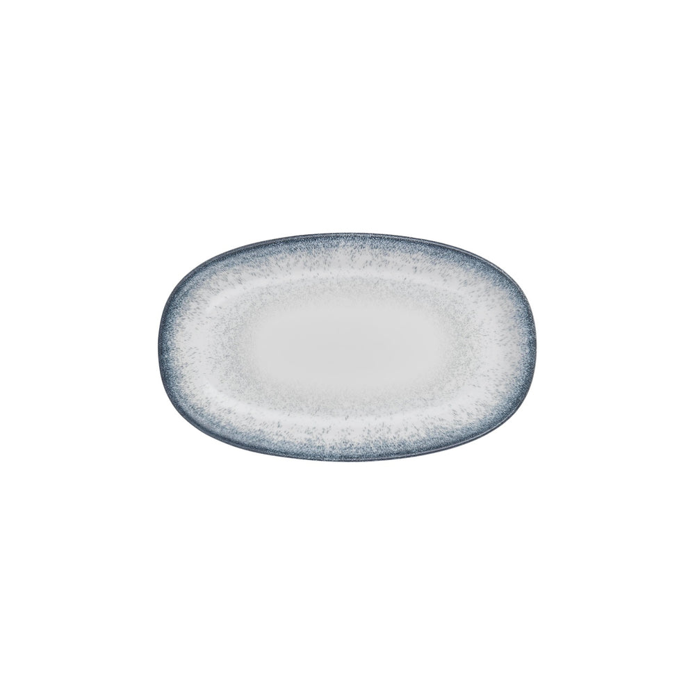 Occhio 11.5" x 7" x h:1.25" Oval Blue Vitrified Platter