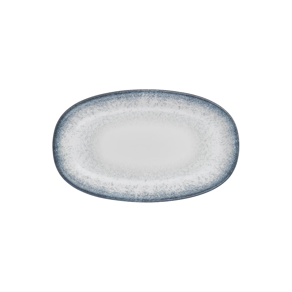 Occhio 13.5" x 8" x h:1.5" Oval Blue Vitrified Platter