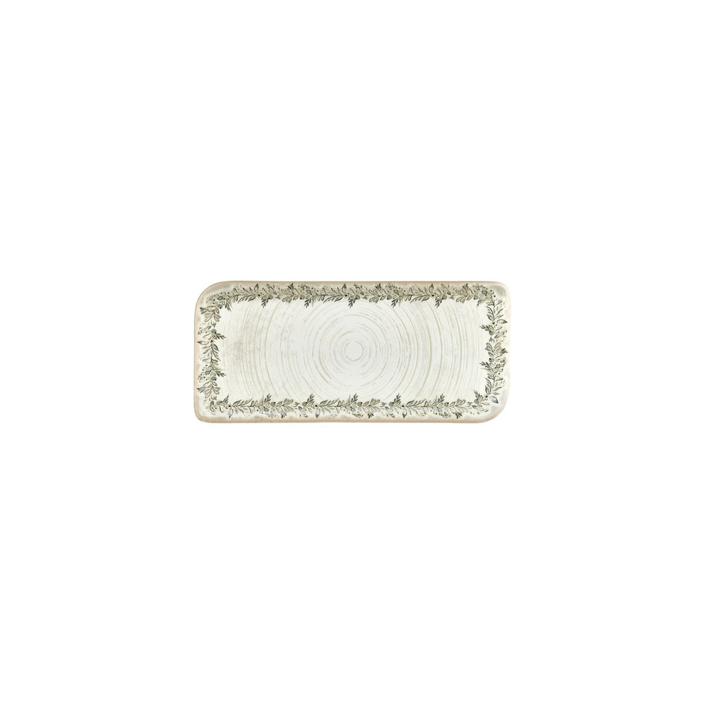 Oliva 9.5" x 6" Rectangular Green Vitrified Plate