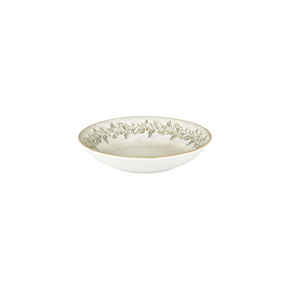 Oliva dia.9.75" h:0" 44 oz. Round Green Vitrified Deep Plate