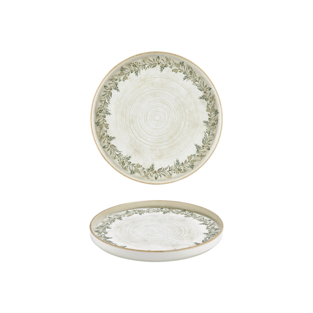Oliva dia.9" Round Green Vitrified Plate