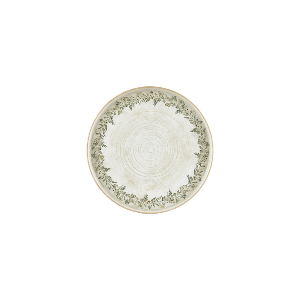 Oliva dia.9" Round Green Vitrified Plate
