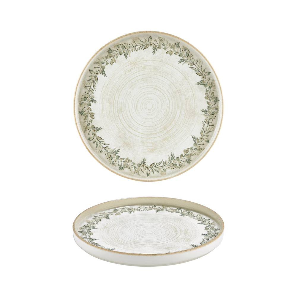 Oliva dia.10.75" Round Green Vitrified Plate
